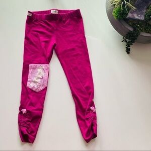 HATLEY Pink unicorn legging Rouched pants size 5